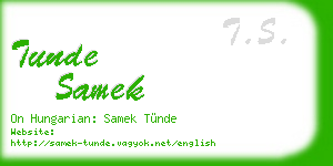 tunde samek business card
